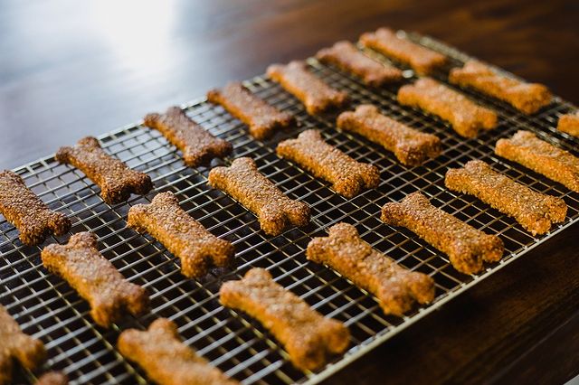 dog treats on a grill