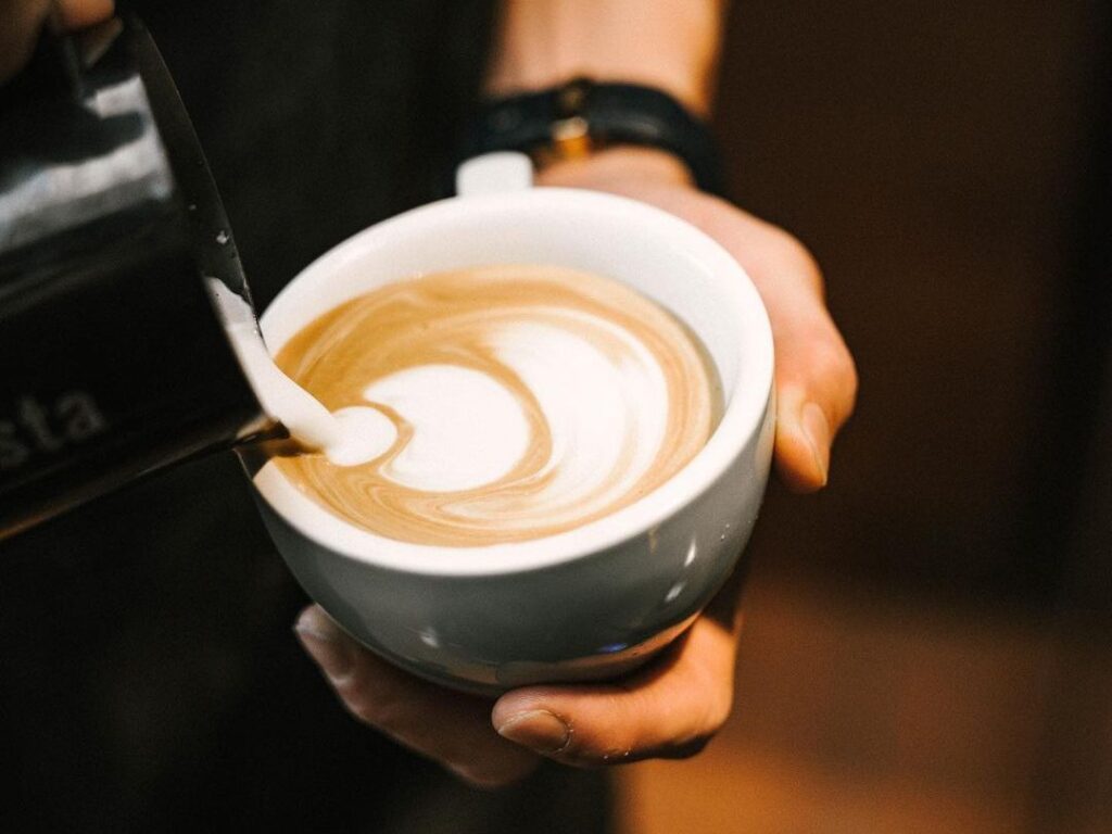 barista making latte art