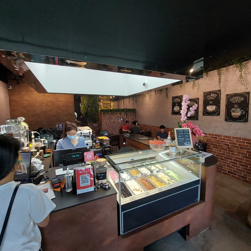 a gelato bar in a cafe