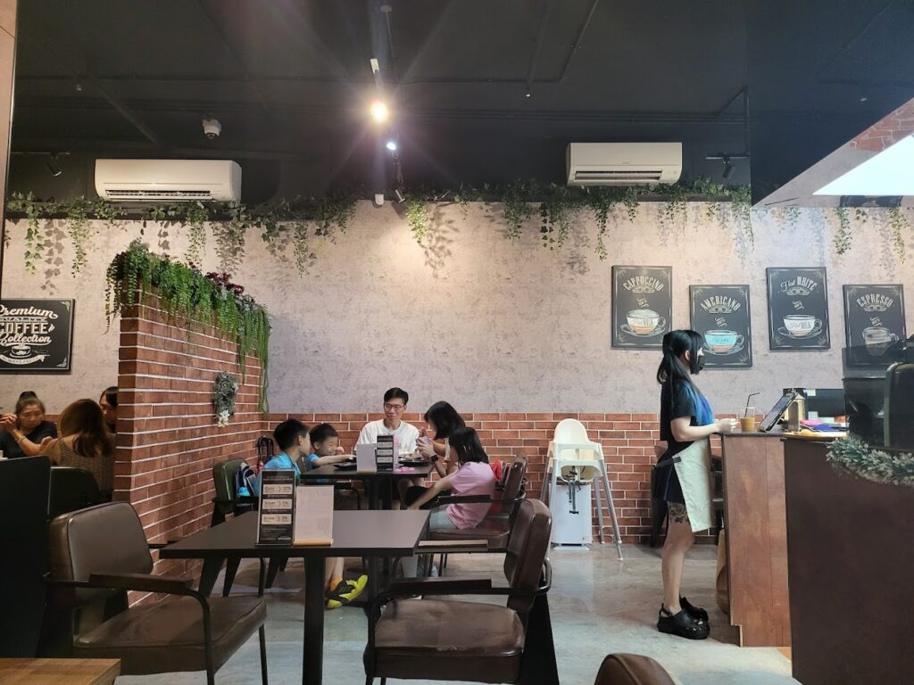 urban looking cafe interior