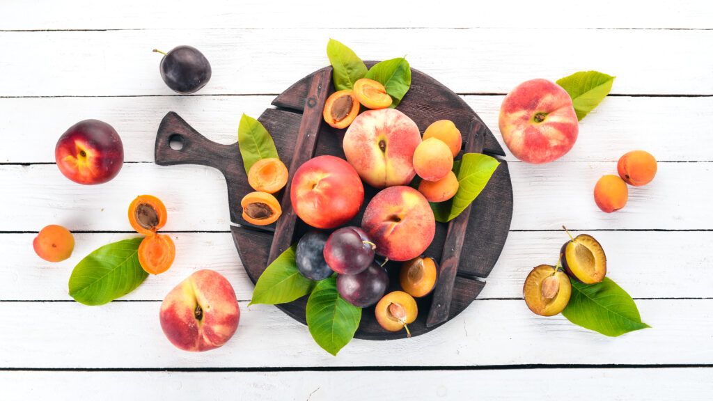 apricots, peaches, plums and nectarines