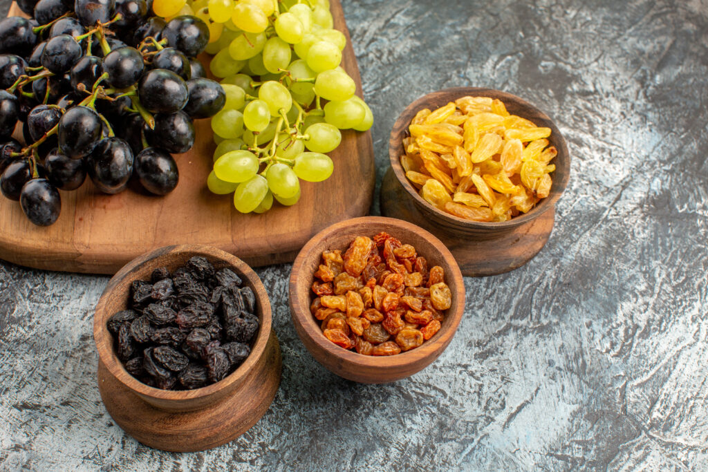 grapes and raisins